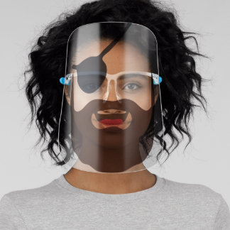 Funny pirate Eye Patch happy beard Face Shield
