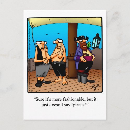 Funny Pirate Fashion Humor Postcard