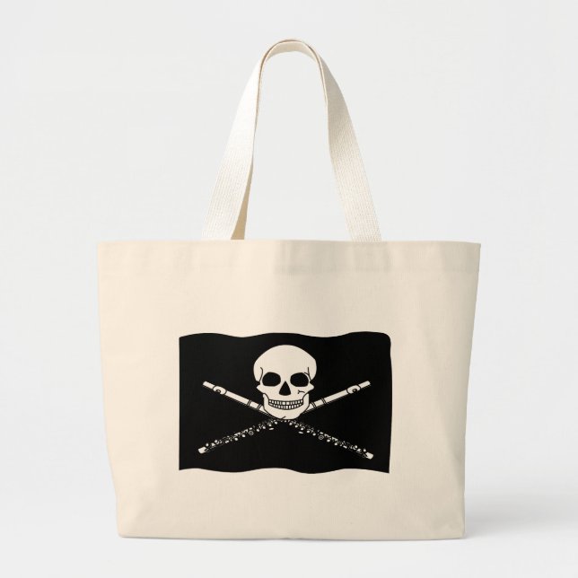 Funny Pirate Flute Tote Bag (Front)