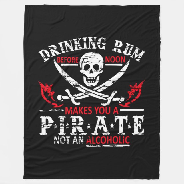 Funny Pirate Gifts Fleece Blanket (Front)