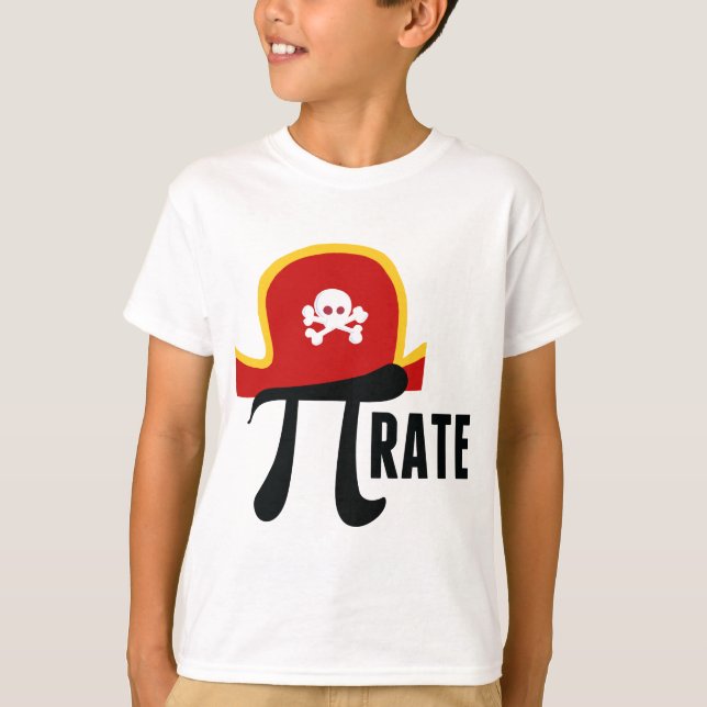 Funny Pirate Math Pun Pi Day Kids T-Shirt (Front)