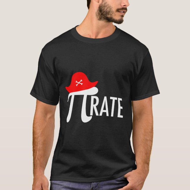 Funny Pirate Math Pun - Pi Day Symbol Humor Tee  (Front)
