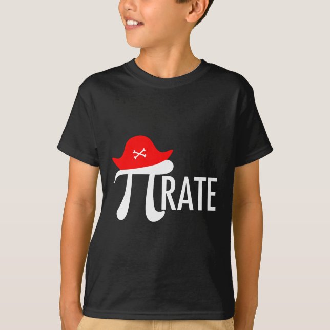 Funny Pirate Math Pun - Pi Day Symbol Humor Tee  (Front)