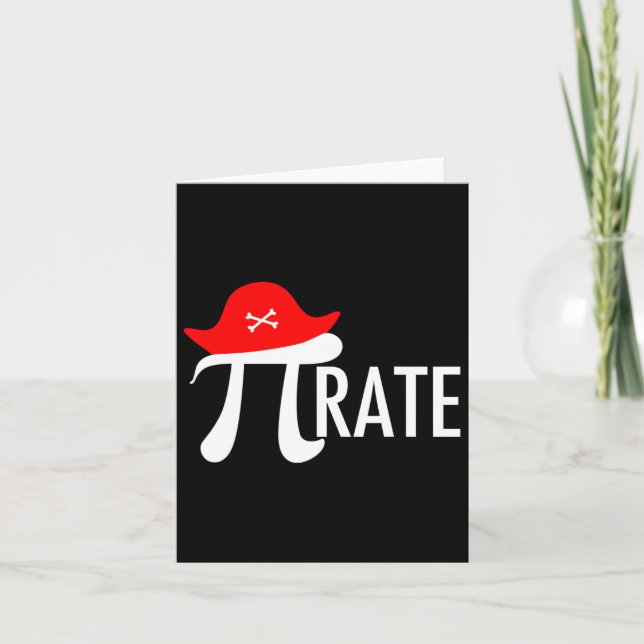 Funny Pirate Math Pun - Pi Day Symbol Humor Tee  Card (Front)