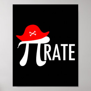 Funny Pirate Math Pun - Pi Day Symbol Humor Tee  Poster