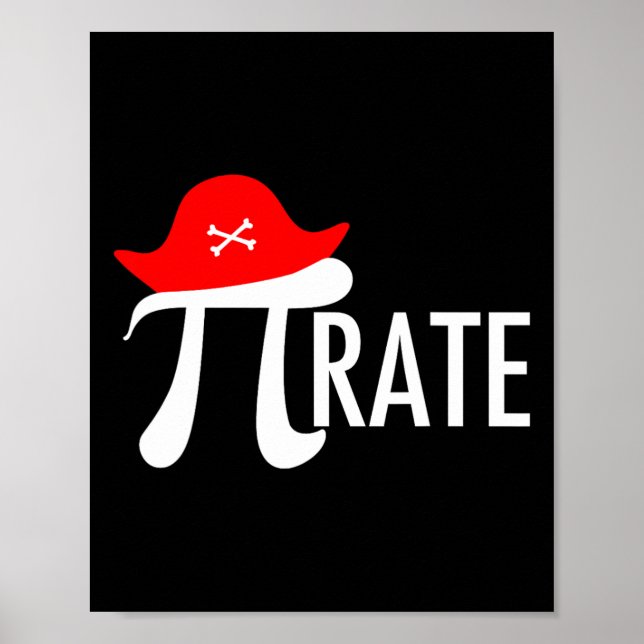 Funny Pirate Math Pun - Pi Day Symbol Humor Tee  Poster (Front)