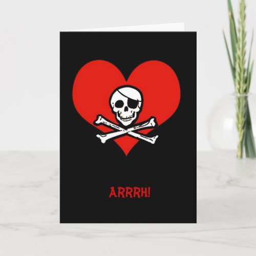 Funny Pirate Me Heartie Valentine Card