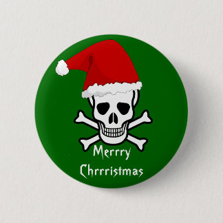 Funny Pirate Merry Christmas Greeting Arrrgh Matey Button
