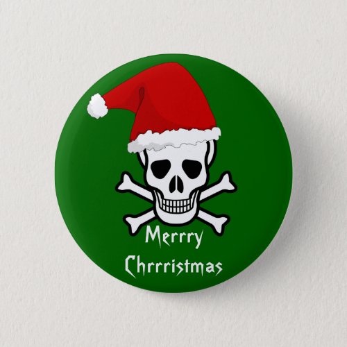 Funny Pirate Merry Christmas Greeting Arrrgh Matey Button