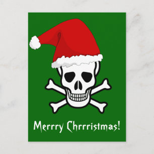 Funny Pirate Merry Christmas Greeting Arrrgh Matey Holiday Postcard