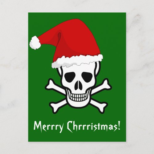 Funny Pirate Merry Christmas Greeting Arrrgh Matey Holiday Postcard