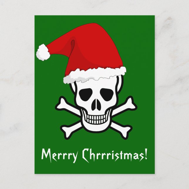 Funny Pirate Merry Christmas Greeting Arrrgh Matey Holiday Postcard (Front)