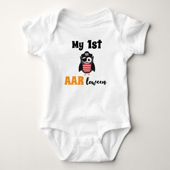 Funny Pirate My 1st Halloween Trick or Treat Baby  Baby Bodysuit (Front)