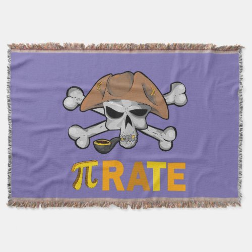 Funny pirate pi day  throw blanket