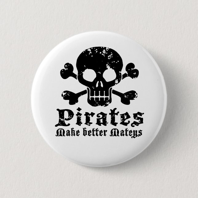 Funny Pirate Pinback Button (Front)