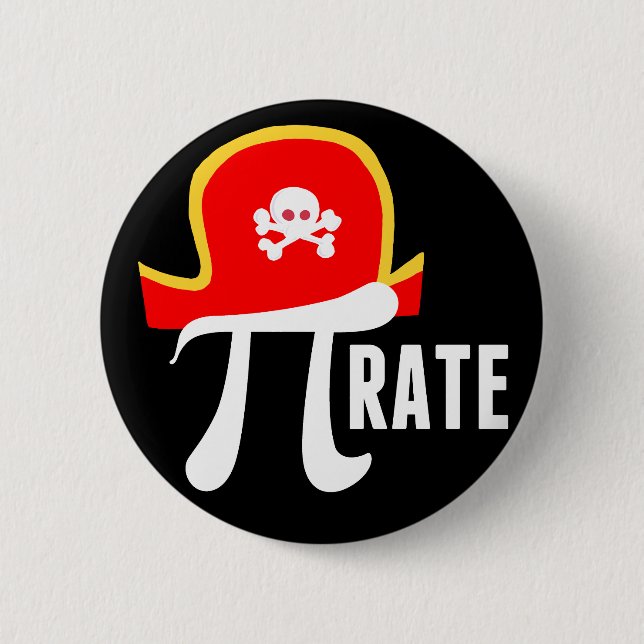 Funny Pirate Pinback Button (Front)