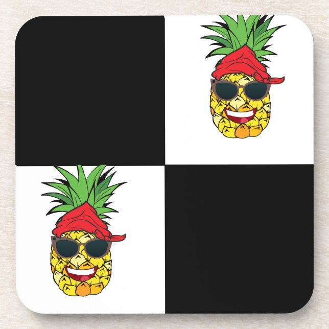 Funny Pirate Pineapple Beverage Coaster (Front)