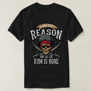 Funny Pirate Rum Lover Design T-Shirt