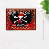 Funny pirate Santa personalized Christmas tag (Desk)