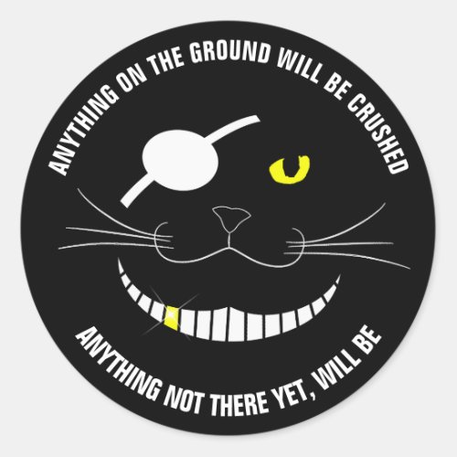 Funny Pirate Smiling Cat With An Eye Patch Classic Round Sticker