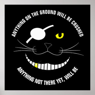 Funny Pirate Smiling Cat With An Eye Patch Poster
