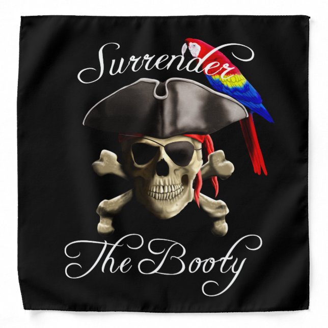 Funny Pirate Surrender The Booty Bandana (Front)