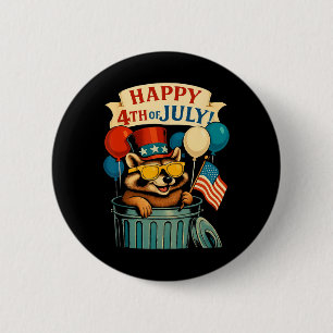 Funny Piston Muscle Car Mechanic 4th Of July Proud Button