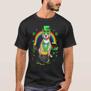 Funny Pit Bull Leprechaun Shamrock St. Patrick's D T-Shirt