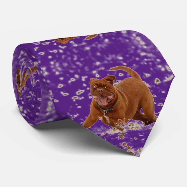 Funny pit bulls dogs neck tie (Rolled)
