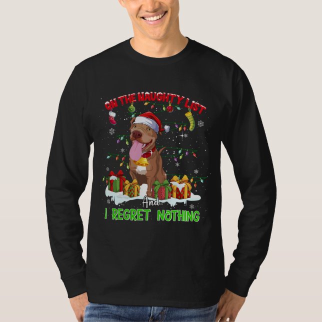 Funny Pitbull Christmas Ugly Sweater Dog Xmas Outf (Front)