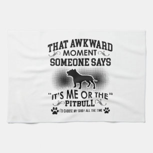 Funny Pitbull Designs Kitchen Towel