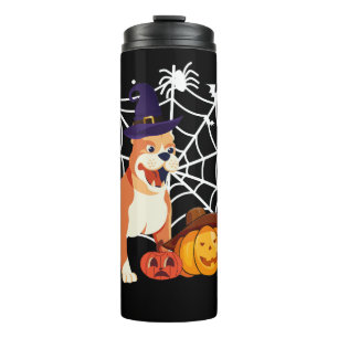 Funny Pitbull Dog Halloween Costume Thermal Tumbler