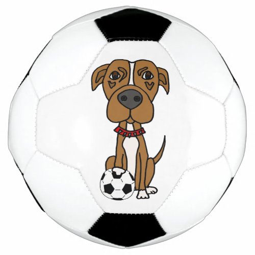 Funny Pitbull Dog Playing Soccer Soccer Ball