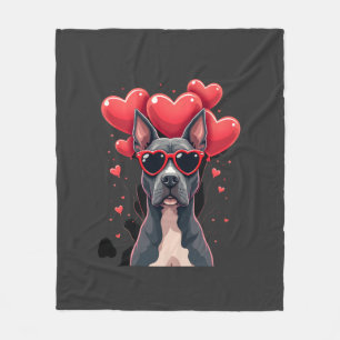 Funny Pitbull Heart Valentines Day Dog Dad Mom Gif Fleece Blanket