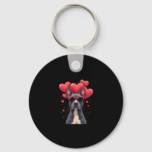 Funny Pitbull Heart Valentines Day Dog Dad Mom Gif Keychain