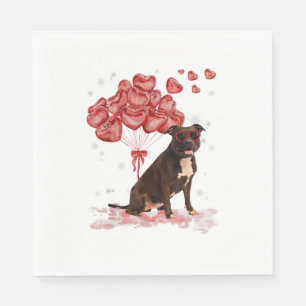 Funny Pitbull Heart Valentines Day Dog Dad Mom Gif Napkins