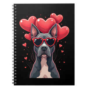 Funny Pitbull Heart Valentines Day Dog Dad Mom Gif Notebook