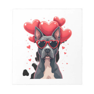 Funny Pitbull Heart Valentines Day Dog Dad Mom Gif Notepad