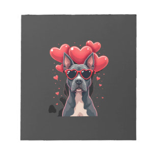 Funny Pitbull Heart Valentines Day Dog Dad Mom Gif Notepad