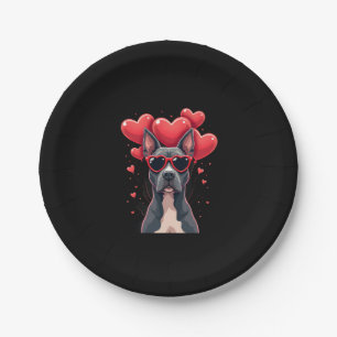 Funny Pitbull Heart Valentines Day Dog Dad Mom Gif Paper Plates