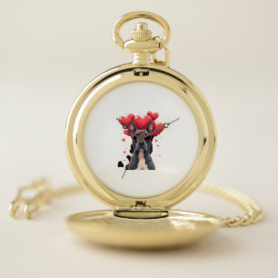 Funny Pitbull Heart Valentines Day Dog Dad Mom Gif Pocket Watch
