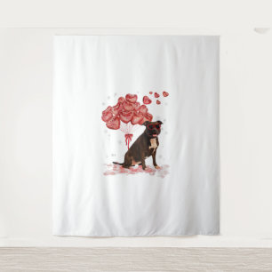 Funny Pitbull Heart Valentines Day Dog Dad Mom Gif Tapestry