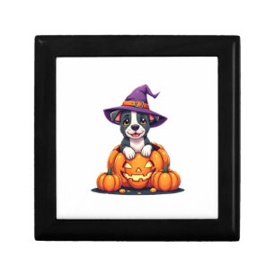 Funny Pitbull Witch Pumpkin Dog Halloween Mens Wom Gift Box