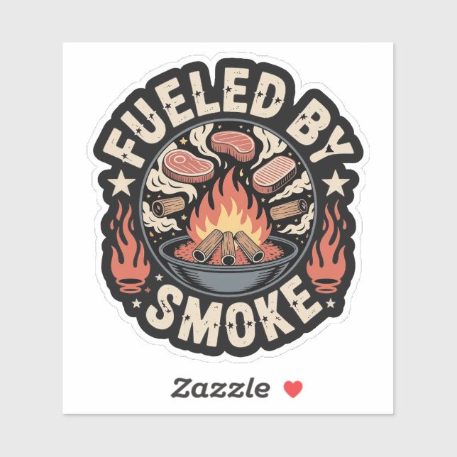 Funny Pitmaster BBQ Fueled By Smoke Sticker (Sheet)