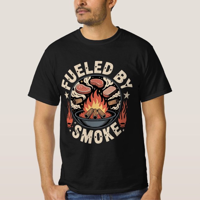 Funny Pitmaster BBQ Fueled By Smoke T-Shirt (Front)