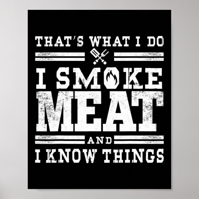 Funny Pitmaster I Smoke Meat Bbq Smoker Grill Gift Poster (Front)