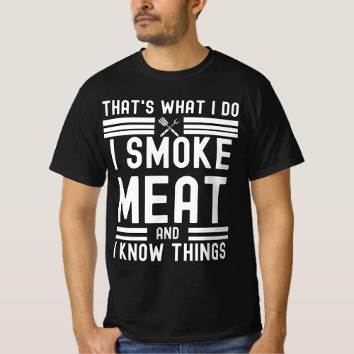 Funny Pitmaster_I Smoke Meat BBQ Smoker Grill gift T_Shirt