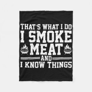 Funny Pitmaster I Smoke Meat Bbq Smoker Grill Gril Fleece Blanket