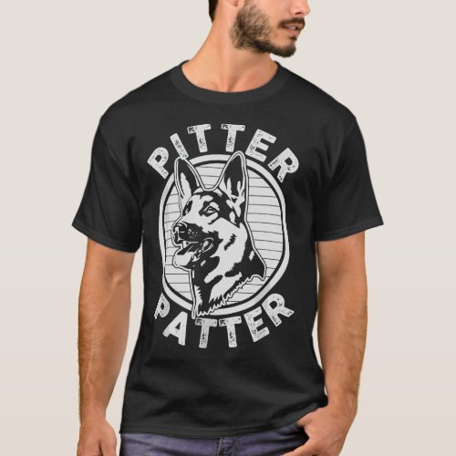 Funny Pitter Patter _ Dog German Shepherd Dog Resc T_Shirt