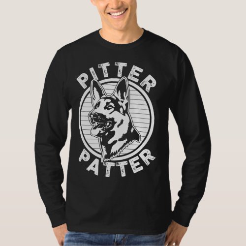 Funny Pitter Patter _ Dog German Shepherd Dog Resc T_Shirt